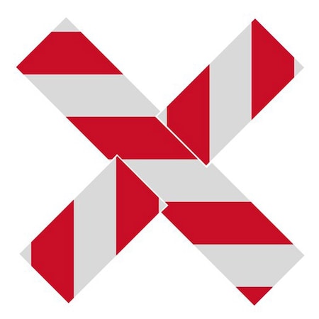 Superior Mark Floor Markings, Xs, 4in, Red/White Hazard Stripe IN-40-656